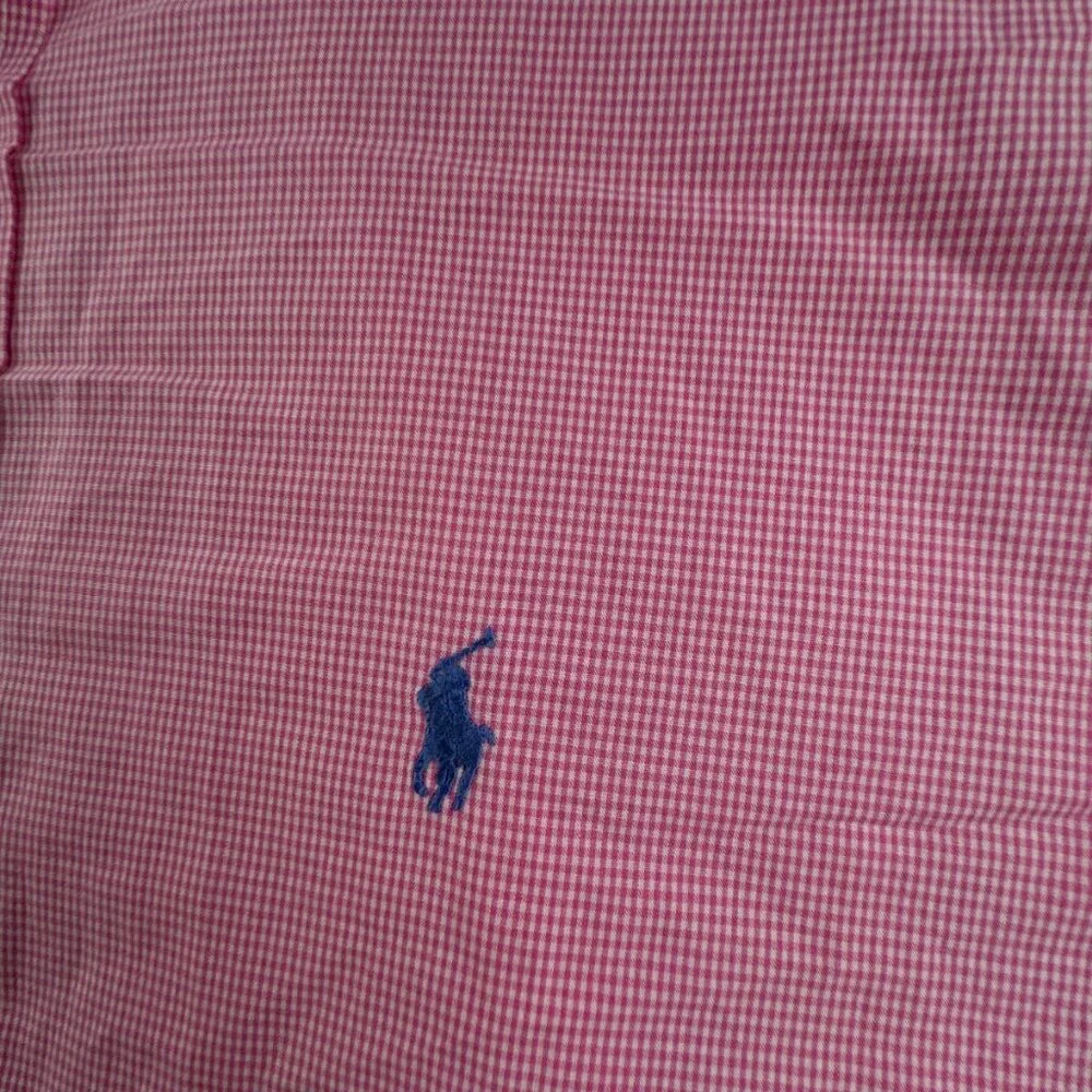 Ralph Lauren Long Sleeve Button Up Shirt Cotton Pink Check Yarmouth 16.5 34/35 - Picture 9 of 12